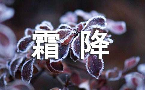2016霜降的養(yǎng)生寄語